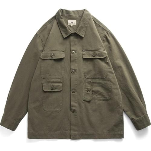 Spring Tooling Jacket Outdoor Trekking Hiking Travel Labor Cargo Climbing Solid Color Simple Multi Pocket Functional Unisex Coat