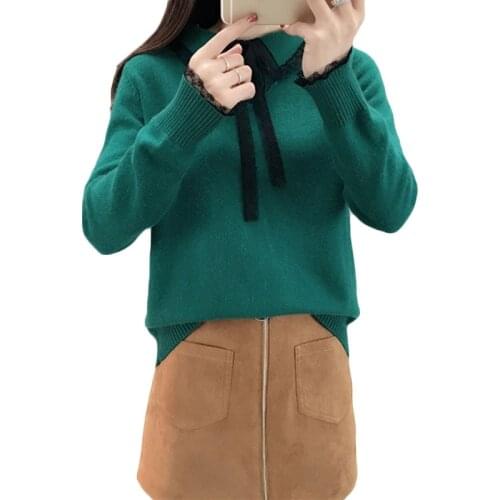 New Women Beading Raglan sleeve Sweater Autumn Warm Casual Knitting Sweaters Womens Korean Elegant Pullover O neck Sweaters F6