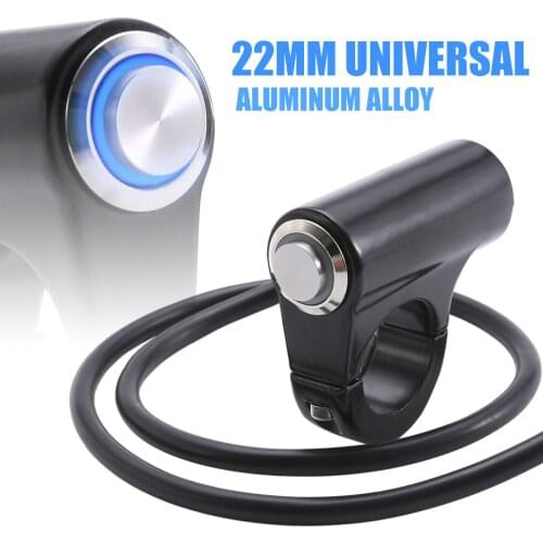 1pc 7/8" 22mm DC12V 10A LED Motorcycle Handlebar 22mm ON/OFF Switch Momentary Action Button Horn Power Start Kill Switch