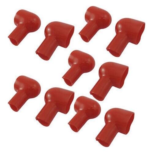 10 Pcs Red Soft Plastic Flexible Battery Terminal Covers Boots
