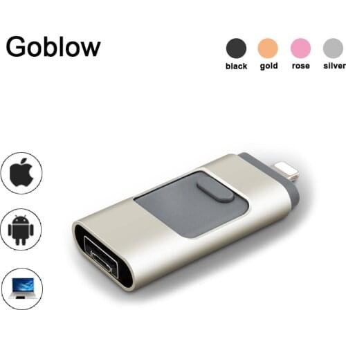 3 in 1 USB Flash Drive For iPhone/iPAD/Android SmartPhone/Tablet Pen Drive 128g 32g 64g OTG Type-c Pendrive 3.0 For Sony Huawei