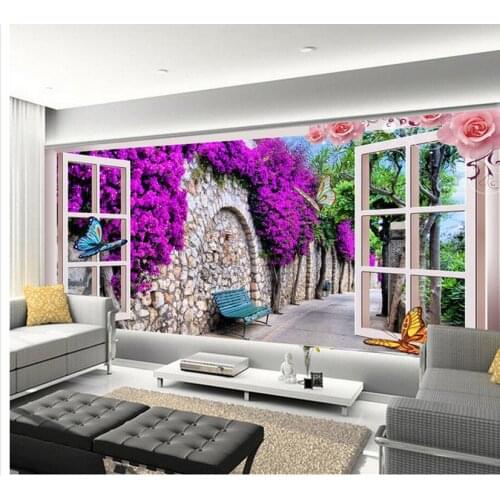 3d wallpaper for room Garden Villa Flower rattan backdrop mural painting photos wall paper Home Decoration