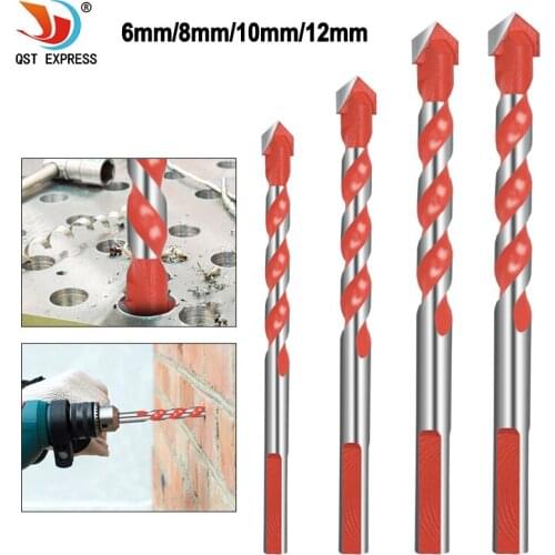 4pcs 6-12mm Ultimate Drill Bits Multi-Material Triangle Drill Bit Diamond Set for Tile Concrete Brick Glass Plastic Wood Stone