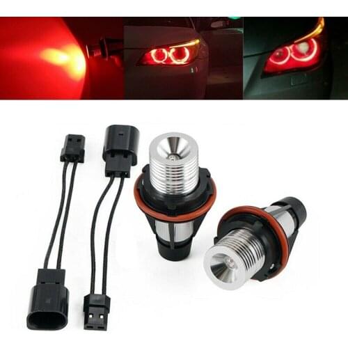 8000K Red LED Angel Eye Marker Halo Light Bulbs Lamps for -BMW E39 E53 E60 E63 E64 E66 E87 5 6 7 X3 X5 [Pack of 2 Pcs]