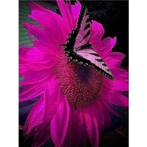 Daisy diamond painting butterfly flower mosaic embroidery stitch rhinestone picture puzzle drawing wall decor needlework craft