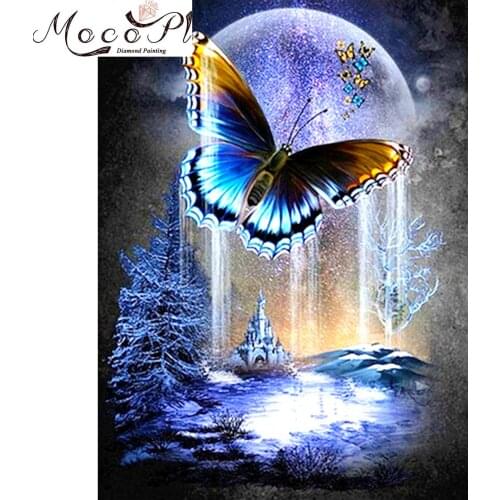Butterfly Diamond Painting Full Drills Diamond Embroidery Handmade DIY Canvas Mosaic of Rhinestone Christmas Gift Home Decor