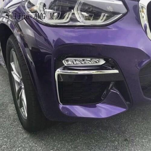 Car styling for BMW x3 G01 head fog lamp grille slats auto lights covers Stickers decoration Trim Sports style Auto Accessories