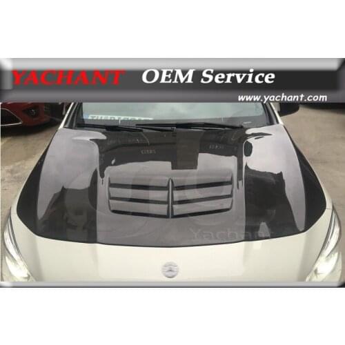 Car-Styling Carbon Fiber Front Hood Fit For 2013-2015 W117 C117 CLA Class BKSS Style Hood Bonnet