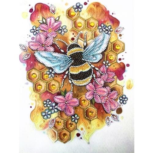 Bee 5D Special Shaped Diamond Painting Embroidery Needlework Rhinestone Crystal Cross Craft Stitch Kit DIY