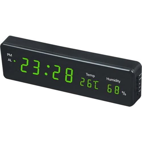 Big Number Large LCD Digital Wall Clock Multi-function Electronic Bedside Table Clock Desk Alarm Clock With Temperature Humidity