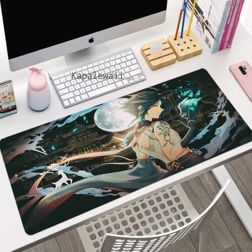 Kawaii Genshin Impact Large Gaming Mouse Pad PC Gamer Computer Rubber Anime Cute Mouse Pad Cartoon Keyboard Game Laptop Desk Mat