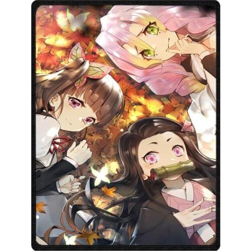 Demon Slayer Flannel Fleece Summer Travel Blankets Soft Coral Air Condition Baby Blanket Custom Bedsheet