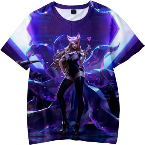 Kda The Baddest Hot Game Song Cool Fashion 3D Harajuku Short Sleeve Summer T-shirt Women/men/kids Fashion Tee O Neck T Shirt