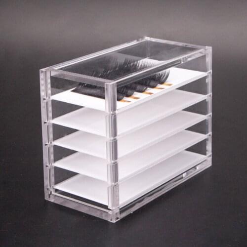 5 Layers Eyelash Storage Box Big Capacity Makeup Display Container Eyelashes Pallet Holder Case Grafting Eyelash Transparent Box