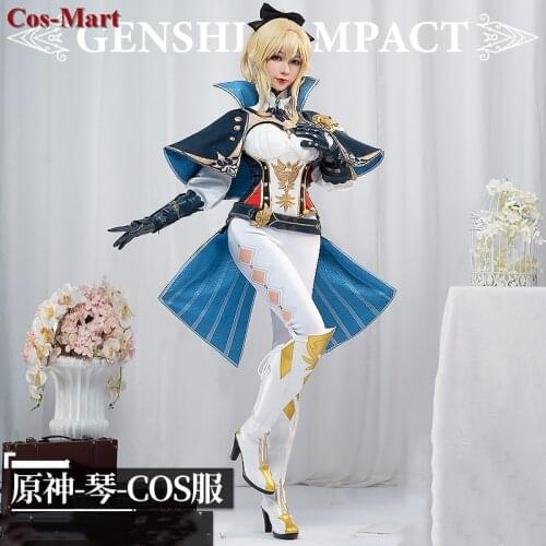 New Game Genshin Impact Jean Cosplay Costume High Quality Battle Uniform Full Set Female Activity Party Role Play Clothing S-L