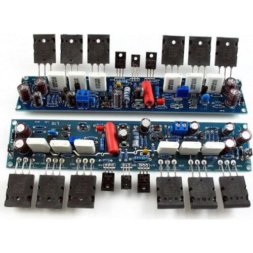 L10 Dual Channel (2pcs) 300W+300W Class AB 4R amplifier board 1943 5200 + BC546B BC556B + A1930 C5171 tube