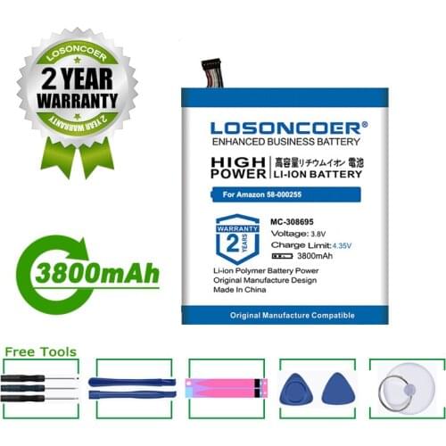 LOSONCOER Battery 3800mah MC-308695 Battery For Amazon MC-308695 58-000255 Batteries