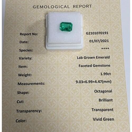 Meisidian Lab Created Hydrothermal 7x9mm 2 Karat Columbian Green Emerald Loose Gmestone Price Per Carat For Ring Making