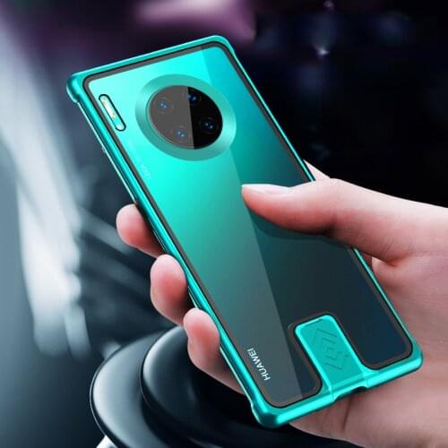 Nohon Metal Bumper Phone Case For Huawei Mate 30 Pro Push-pull Back Cover For Huawei P30 Mate20 Pro Honor20 Tempered Glass Coque