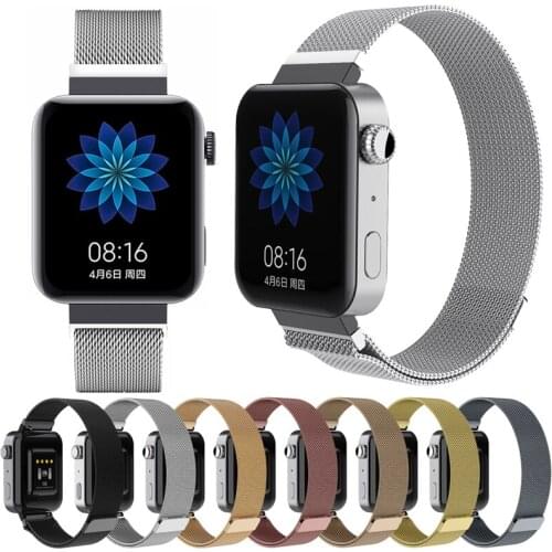 18mm Metal Mesh Watch Band for Xiaomi Mi Smart Watch Stainless Steel Wristband Adjustable Classic Men Bracelet