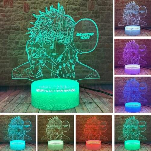 Satoru Gojo Model 3D Illusion LED Nightlight Colors Change Desk Lamp Jujutsu Kaisen Anime action & toy figures boys