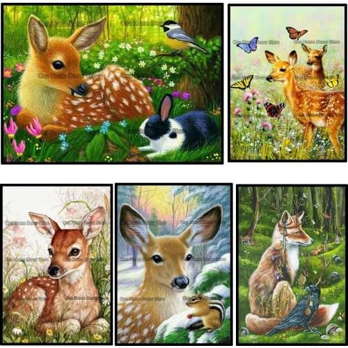 Sika deer 5D diy Needlework diamond embroidery wedding decor resin diamond mosaic diy diamond painting 3d cross stitch RA1438