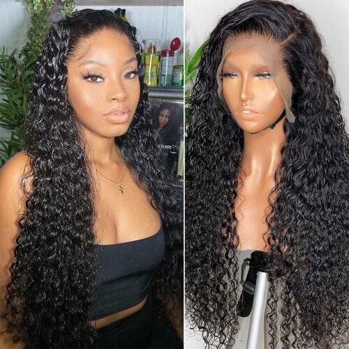 Bouncy Curly 13x3 Lace Front Synthetic Wigs for Black Women Glueless Lace Wigs with Baby Hair Black Hair
