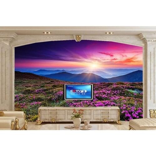 Custom photo wallpaper papel de parede,Beautiful plateau sunset scenery,restaurant living room TV sofa wall wallpaper nature