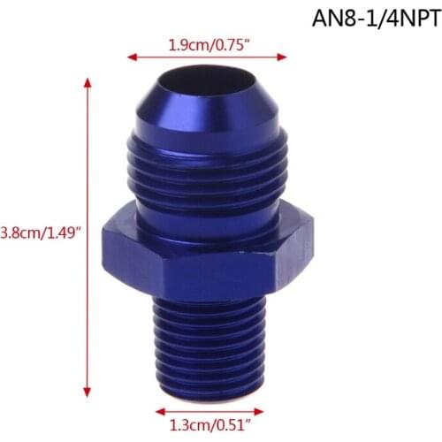 Various AN6 AN8 NPT Straight Fuel Oil Air System Hose End Fitting Adapter Blue