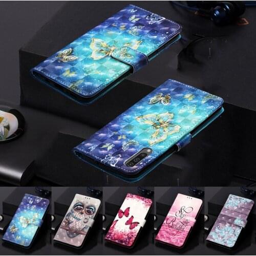 Luxury 3D Flower Leather Flip Cover For Huawei Y5 2019 P20 P30 Mate 20 Lite Pro Y5 Y6 Y7 Y9 Prime 2018 2019 Wallet Case Owl Bags