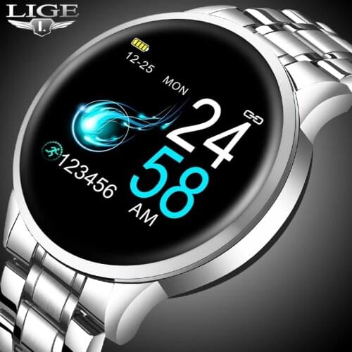 LIGE Fashion Smart Watch Men Women Sport Fitness Tracker for Android ios Heart Rate Blood Pressure Monitor Waterproof smartwatch