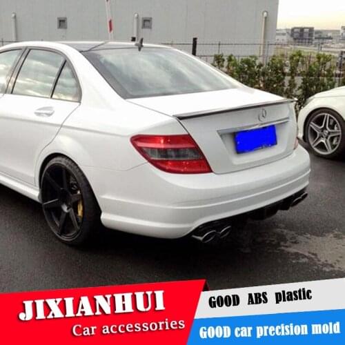 For W204 Spoiler 2008-2014 Mercedes-Benz W204 C-class C180 C200 Spoiler ABS plastic Material Car Rear Wing Color Rear Spoiler