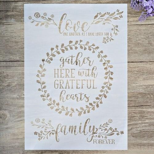 A4 A3 A2 Size DIY Craft Layering Family Love Stencil For Wall Painting Scrapbooking Stamping Stamp Album Decorative Embossing Paper Card