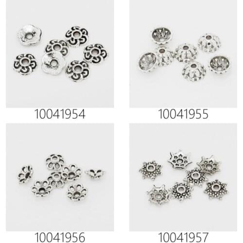 Lots of 100pcs vintage beads cap,filigree beads cap,flower spacer metal beads,antique silver-100419-2