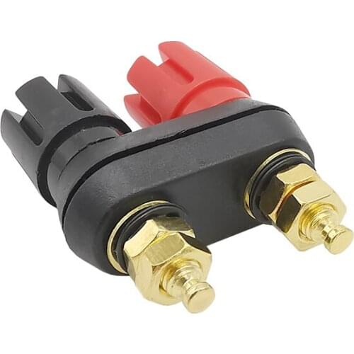 1Pcs 4mm Red Black Couple Banana Plugs Terminals Connector 2-way 4 mm Banana Plug Jack Speaker Amplifier Binding Post