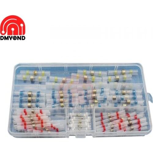 100PCS Waterproof Solder Seal Sealing 2:1 Electrical Heat Shrinkable Solder Sleeve Butt kit Wire Splice Connectors Terminals