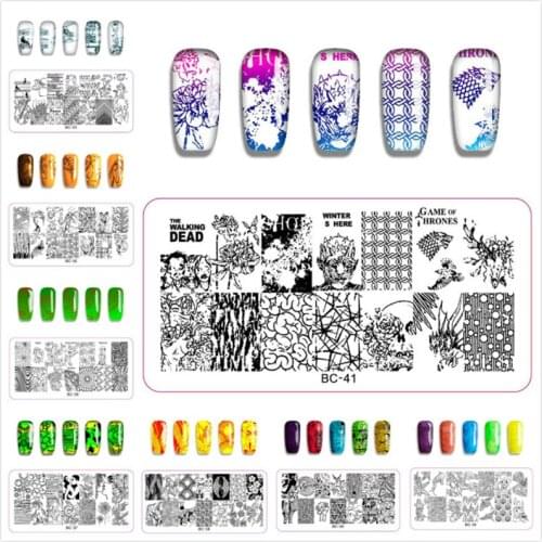 12*6cm BC33~BC44 Series set Nail Stamping Plates DIY Image Plastic Nail Art Manicure Templates Salon Beauty Polish Tools