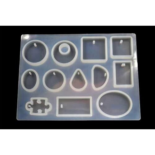 12 Designs Cabochon Epoxy Silicone Mold Necklace Pendant Resin Mould Jewelry Tools Making Casting Mould DIY Hand Craft accessory