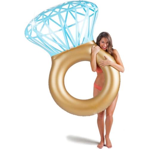 140cm Diamond Inflatable Swimming Circle Raft Pool Float Swimming Ring for Adult Women Photo Props Pool Toys Beach Party