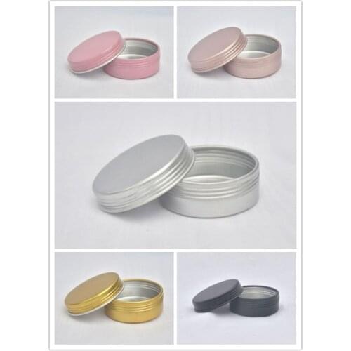 50Pcs 5g 10g 15g 20g 5 color Aluminum Jars Empty Cosmetic Makeup Cream Lip Balm Gloss Metal Aluminum Tin Containers