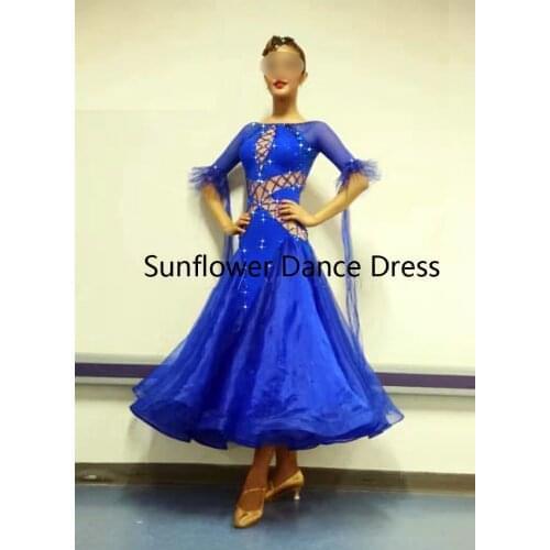 Ballroom dance dress Standard dance dress dancewear Ballroom Dance gown royal blue