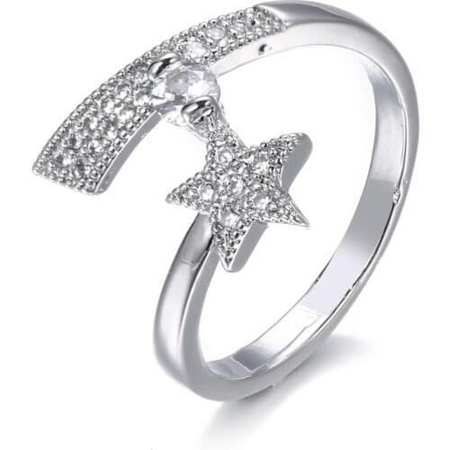 Bettyue Distinctive Design Star Modelling Cubic Zircon High Quality Muliticolor Ring For Women Sparking Decoration Attend Dinner