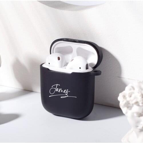 Custom Name for Airpods 2 Case Soft Silicone Luxury Cover DIY Letters For Air Pod Funda Airpods Cases Earphone Accessories Coque
