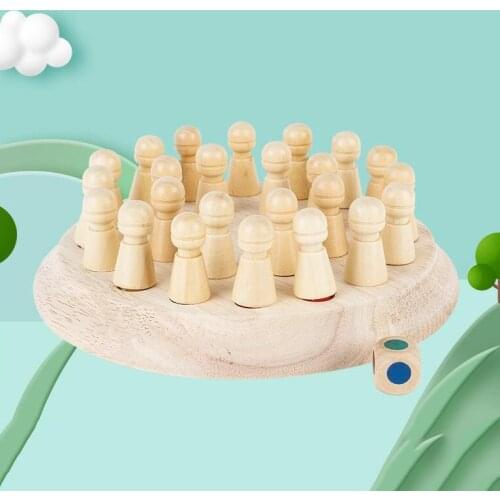 Kids Wooden Memory Match Stick Chess Game Fun Block Board Game Educational Color Cognitive Ability For Children Gift