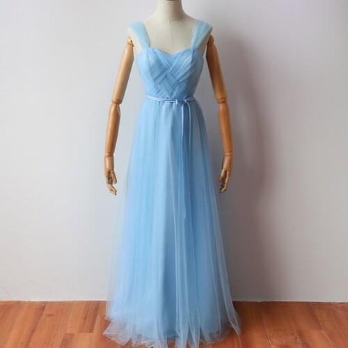 Real Shot Long Knit Sky Blue Mesh Hostess Summer Dress Party Dresses Casual Dress Woman Party Night dresses 8869