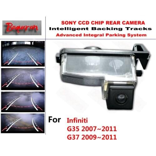 For Infiniti G35 G37 2007~2011 CCD Car Backup Parking Camera Intelligent Tracks Dynamic Guidance Rear View Camera