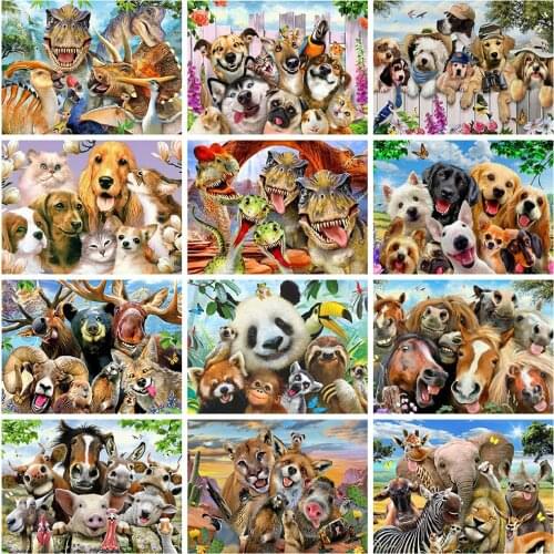Evershine Full Square Diamond Embroidery Animals 5D DIY Diamond Painting Kit Cross Stitch Mosaic Rhinestone Picture Crafts Gift