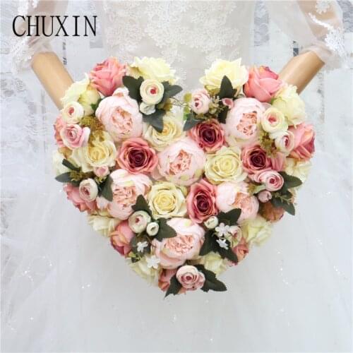 Artificial Heart-shaped rose garland DIY home curtain flower decor Small angle flower row wedding arch decoration bride bouquet