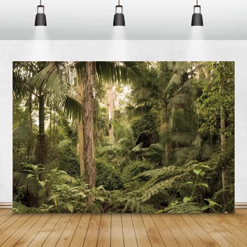 Laeacco Tropical Rain Forest Tree Palmes Jungle Green Natural Scenic View Photo Background Photographic Backdrop Photo Studio