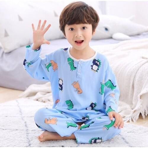 Summer Childrens Pajamas Baby Clothing Sets Cartoon Dinosaur Kids Pajamas Cotton Pijamas For Boys Girls Nightwear Sleep Suit